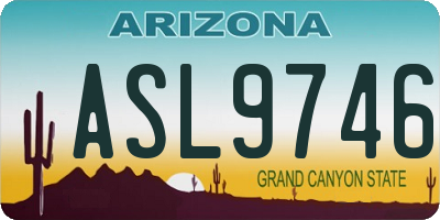 AZ license plate ASL9746