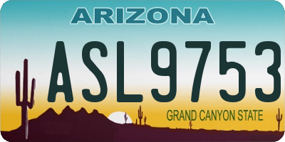 AZ license plate ASL9753