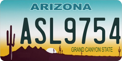 AZ license plate ASL9754
