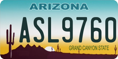 AZ license plate ASL9760