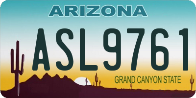 AZ license plate ASL9761