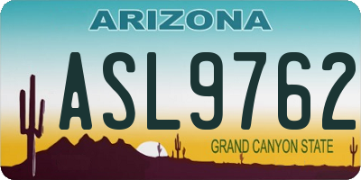 AZ license plate ASL9762