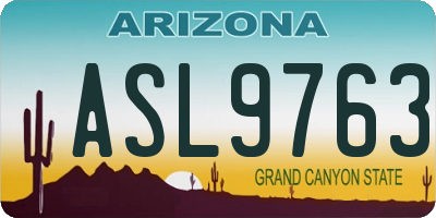 AZ license plate ASL9763