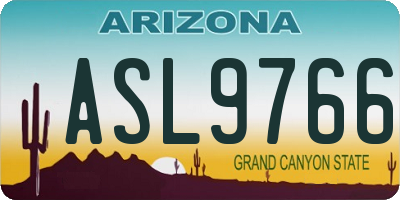 AZ license plate ASL9766