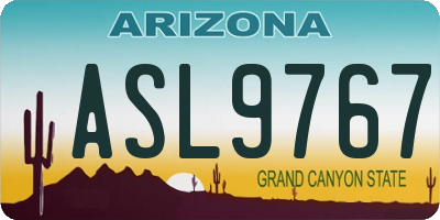 AZ license plate ASL9767