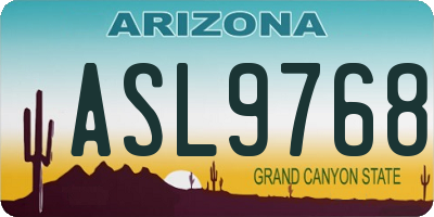 AZ license plate ASL9768