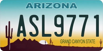 AZ license plate ASL9771