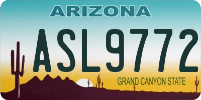 AZ license plate ASL9772