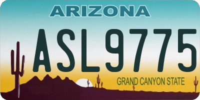 AZ license plate ASL9775