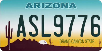 AZ license plate ASL9776