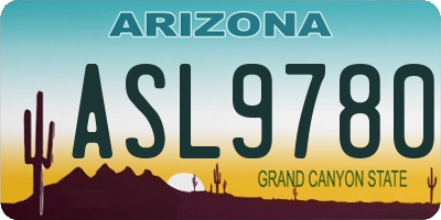 AZ license plate ASL9780