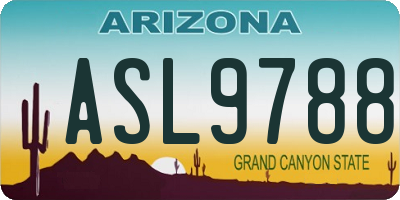 AZ license plate ASL9788