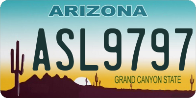 AZ license plate ASL9797