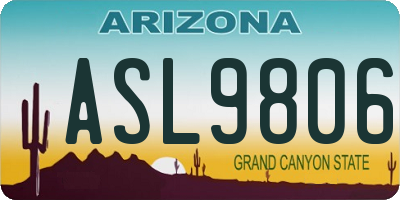 AZ license plate ASL9806