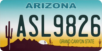 AZ license plate ASL9826
