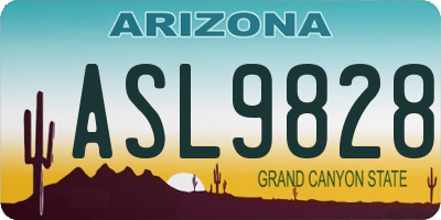 AZ license plate ASL9828