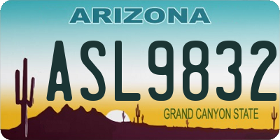 AZ license plate ASL9832