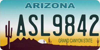 AZ license plate ASL9842