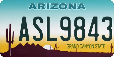 AZ license plate ASL9843