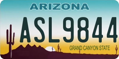 AZ license plate ASL9844