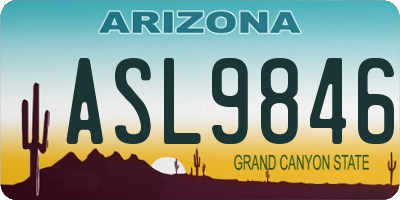 AZ license plate ASL9846