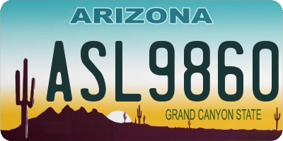 AZ license plate ASL9860