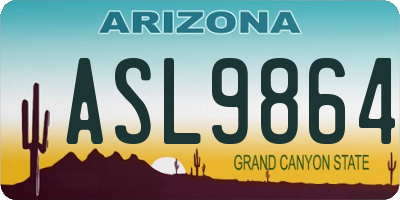 AZ license plate ASL9864