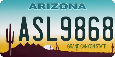 AZ license plate ASL9868