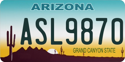 AZ license plate ASL9870