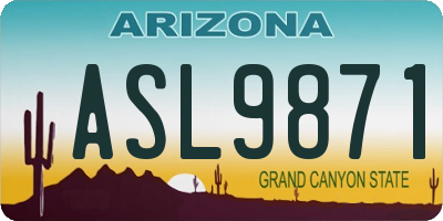 AZ license plate ASL9871
