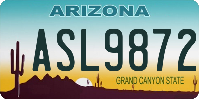AZ license plate ASL9872