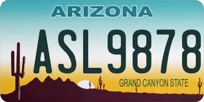 AZ license plate ASL9878