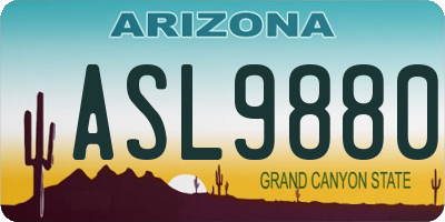 AZ license plate ASL9880