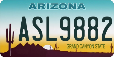 AZ license plate ASL9882