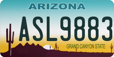 AZ license plate ASL9883