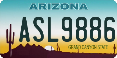 AZ license plate ASL9886