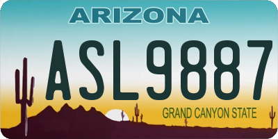 AZ license plate ASL9887