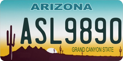 AZ license plate ASL9890