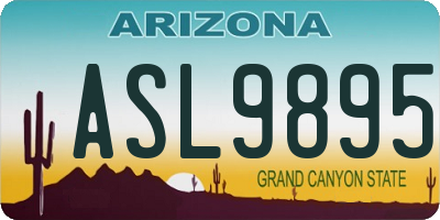 AZ license plate ASL9895