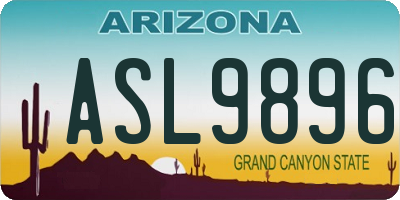AZ license plate ASL9896