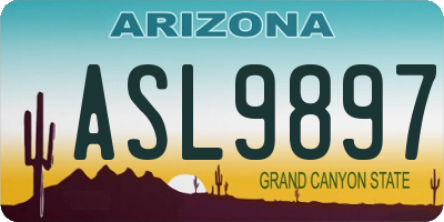 AZ license plate ASL9897
