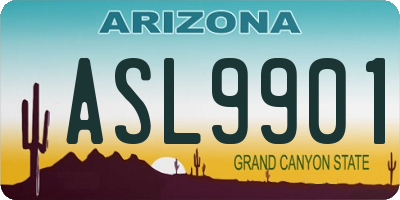 AZ license plate ASL9901
