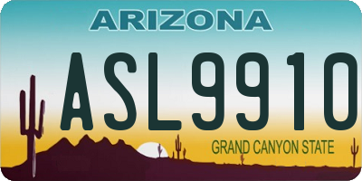 AZ license plate ASL9910