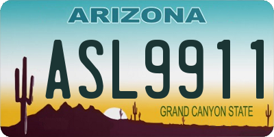 AZ license plate ASL9911