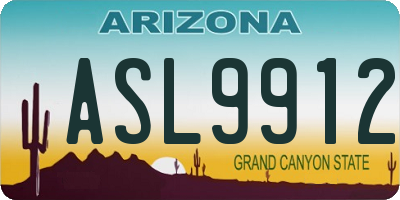 AZ license plate ASL9912