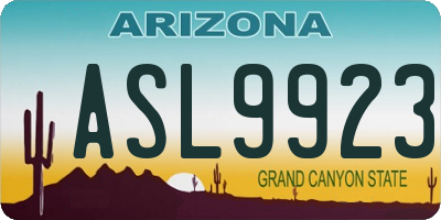 AZ license plate ASL9923