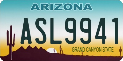 AZ license plate ASL9941