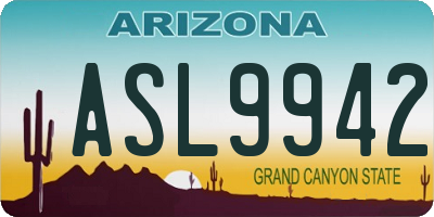 AZ license plate ASL9942