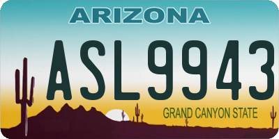 AZ license plate ASL9943