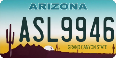 AZ license plate ASL9946